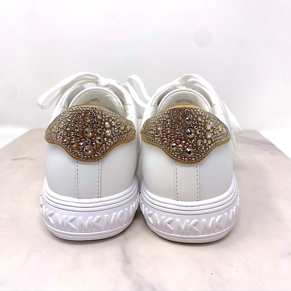 BRAND NEW! Michael Kors White and Gold Sneakers Contemporary Style - Picture 5 of 13